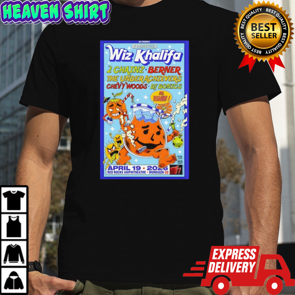 Wiz Khalifa April 19 2026 Red Rocks Park and Amphitheatre Monrrison CO Poster shirt