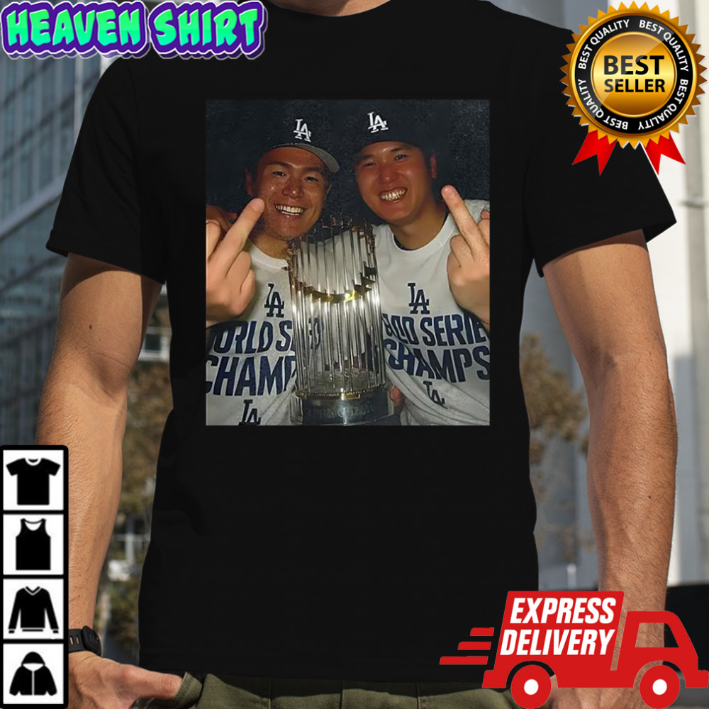 Yoshinobu Yamamoto and Shohei Ohtani World Series Champions 2025 middle finger shirt