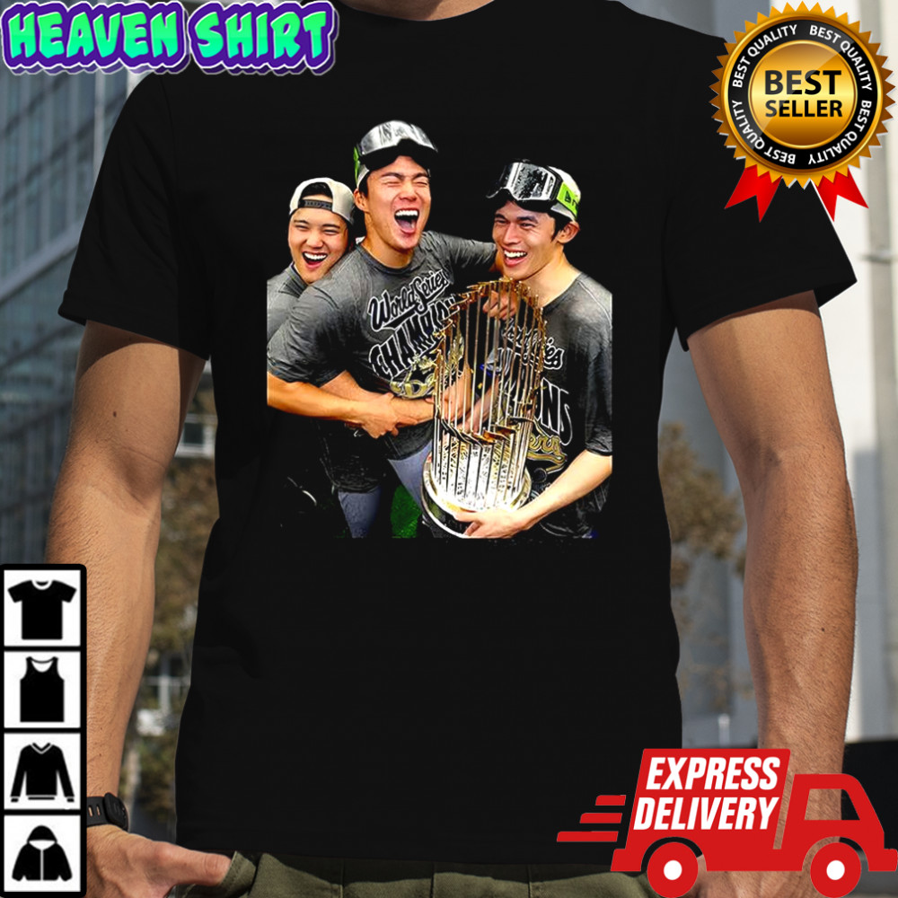 Yoshinobu Yamamoto Rōki Sasaki Shohei Ohtani World Series Champions 2025 celebration shirt
