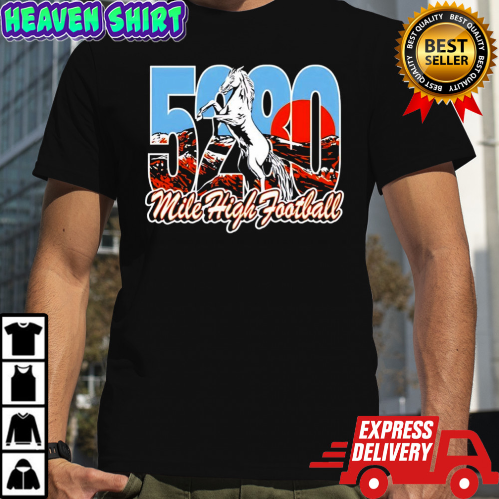 5280 Mile High Blaze Football T-shirt