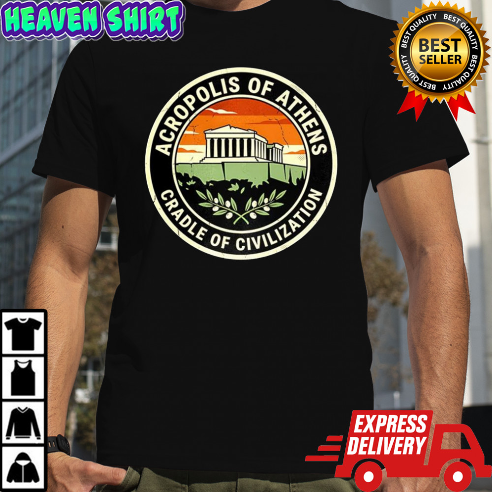 Acropolis of Athens Cradle of civilization logo shirt