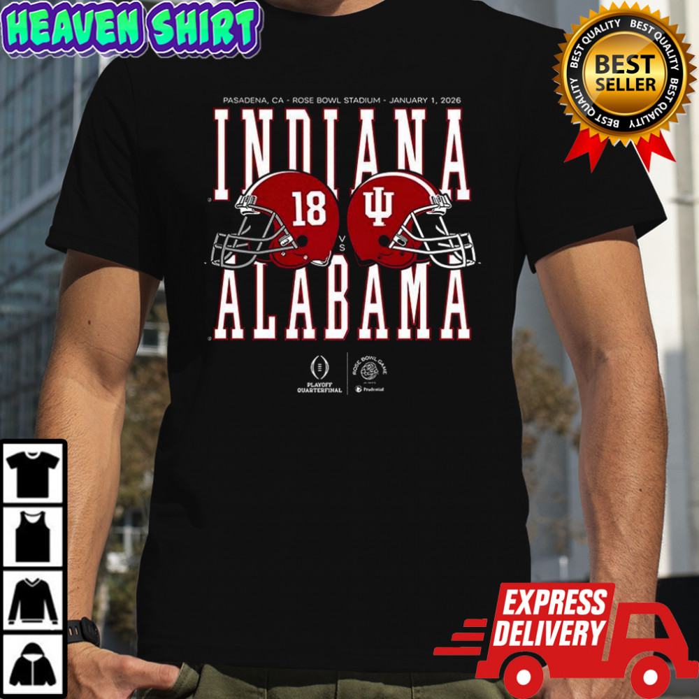 Alabama Crimson Tide vs Indiana Hoosiers NCAA Rose Bowl Game 2026 matchup Rose Bowl stadium shirt