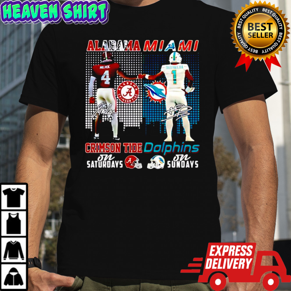 Alabama Miami players first bump signature shirt