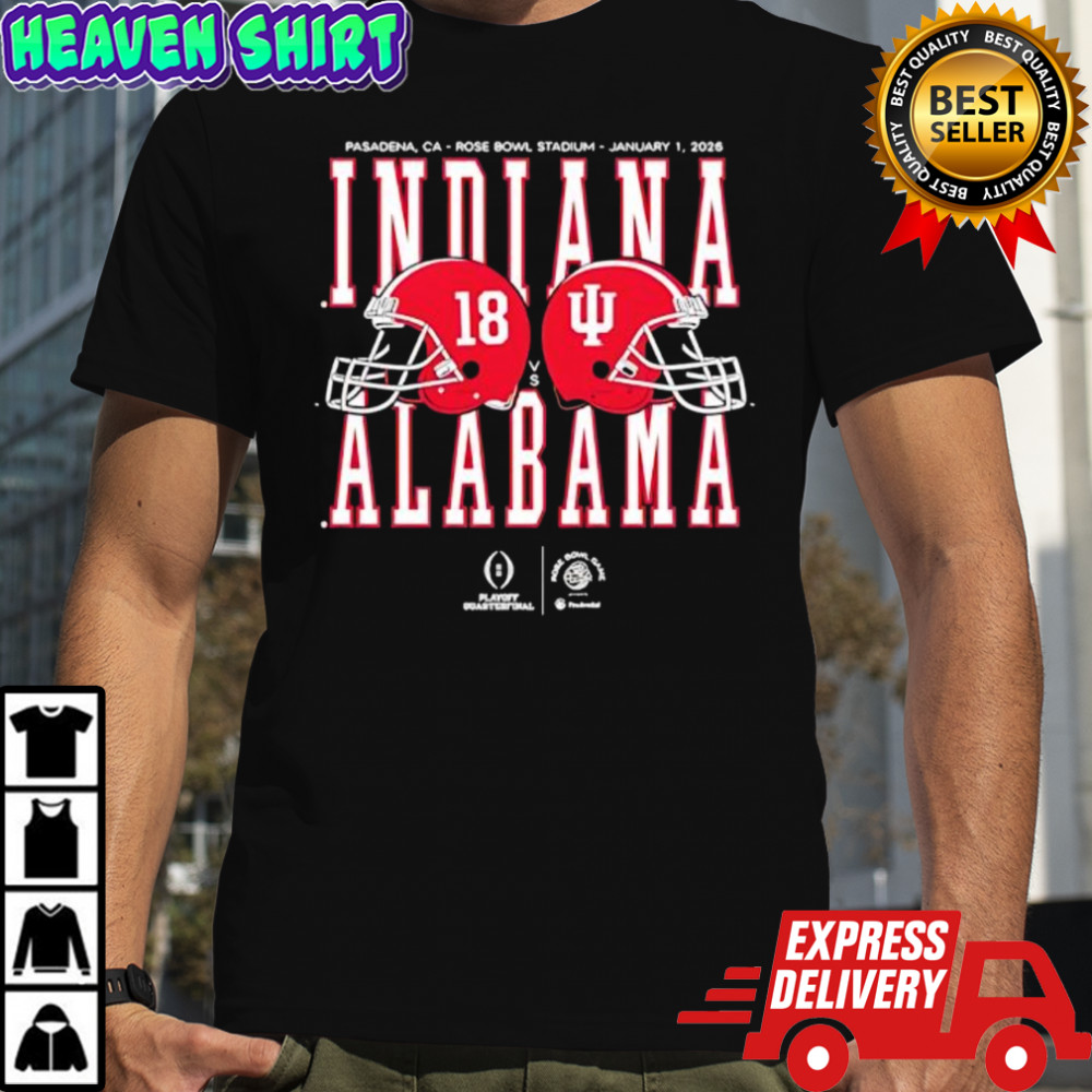Alabama vs Indiana 2025 2026 Rose Bowl Game Helmet shirt