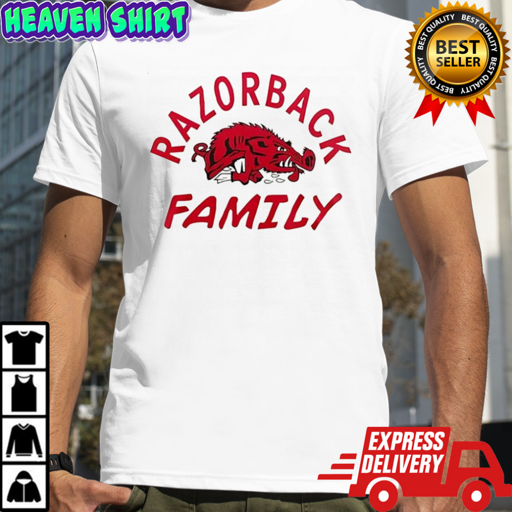 Arkansas Razorbacks football Razorback Family curved mascot shirt