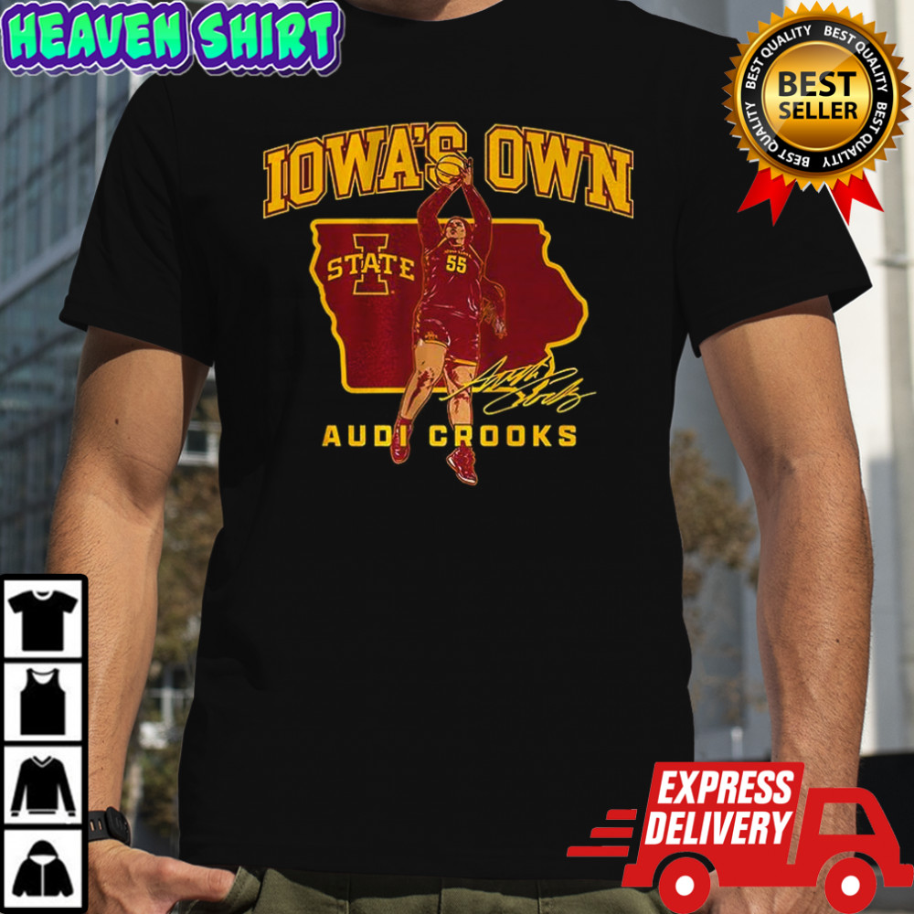 Audi Crooks Iowa State Cyclones basketball state outline star signature shirt