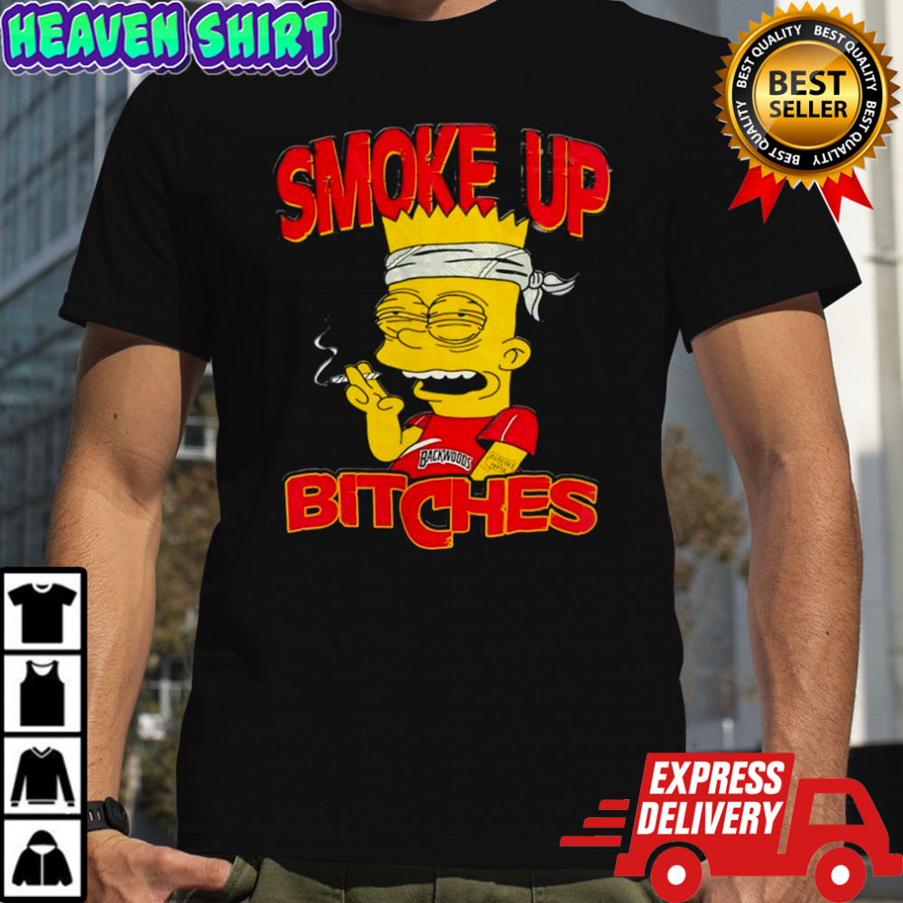 Bart Simpson bloodshot smoke up bitches shirt