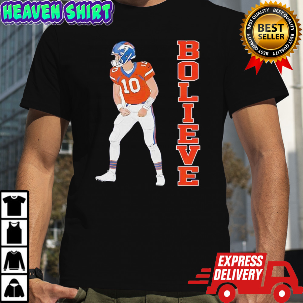 Bo Nix Denver Broncos NFL player number 10 pose cartoon shirt