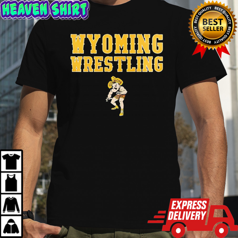 Champion Brown Wyoming Cowboys Wrestling Icon logo shirt
