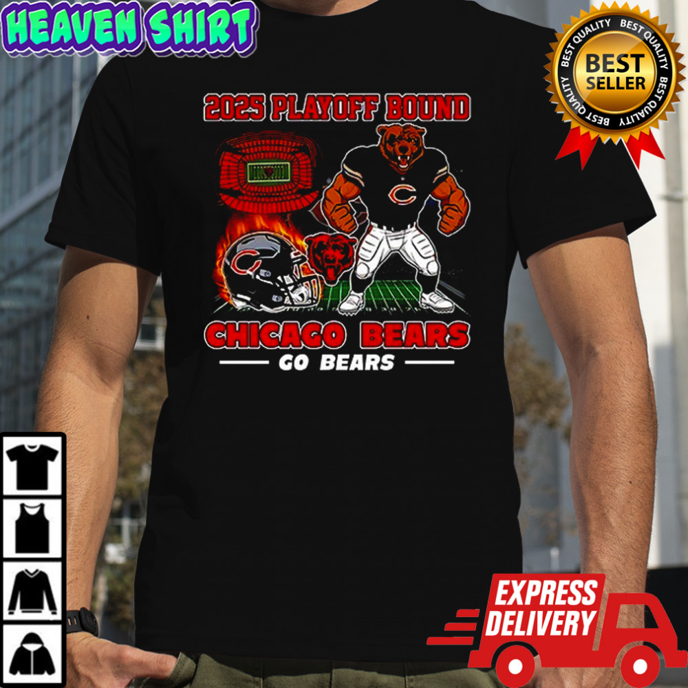 Chicago Bears 2025 Playoff Bound go Bears mascot name roster shirt