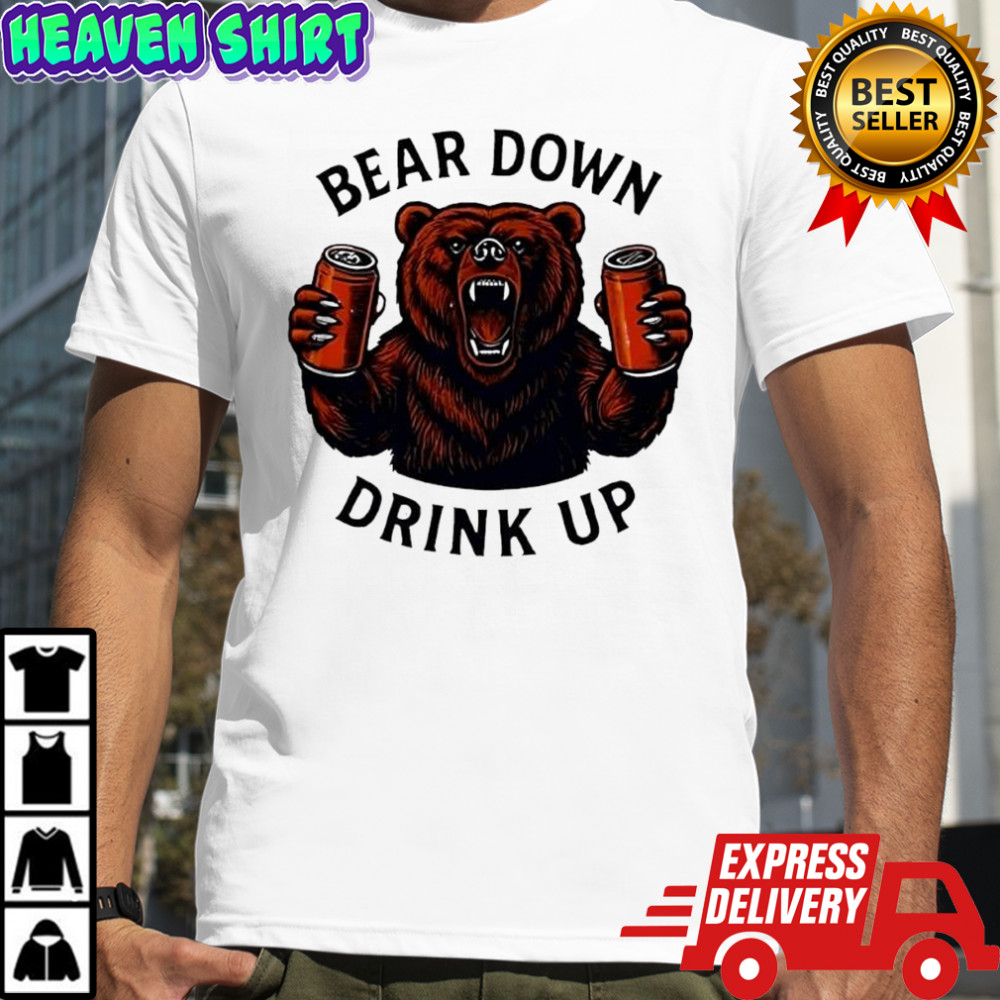 Chicago Bears football grumpy bear down drink up shirt