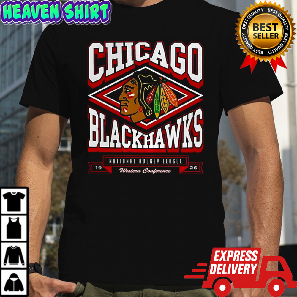 Chicago Blackhawks NHL Western Conference 1926 diamond logo vintage shirt