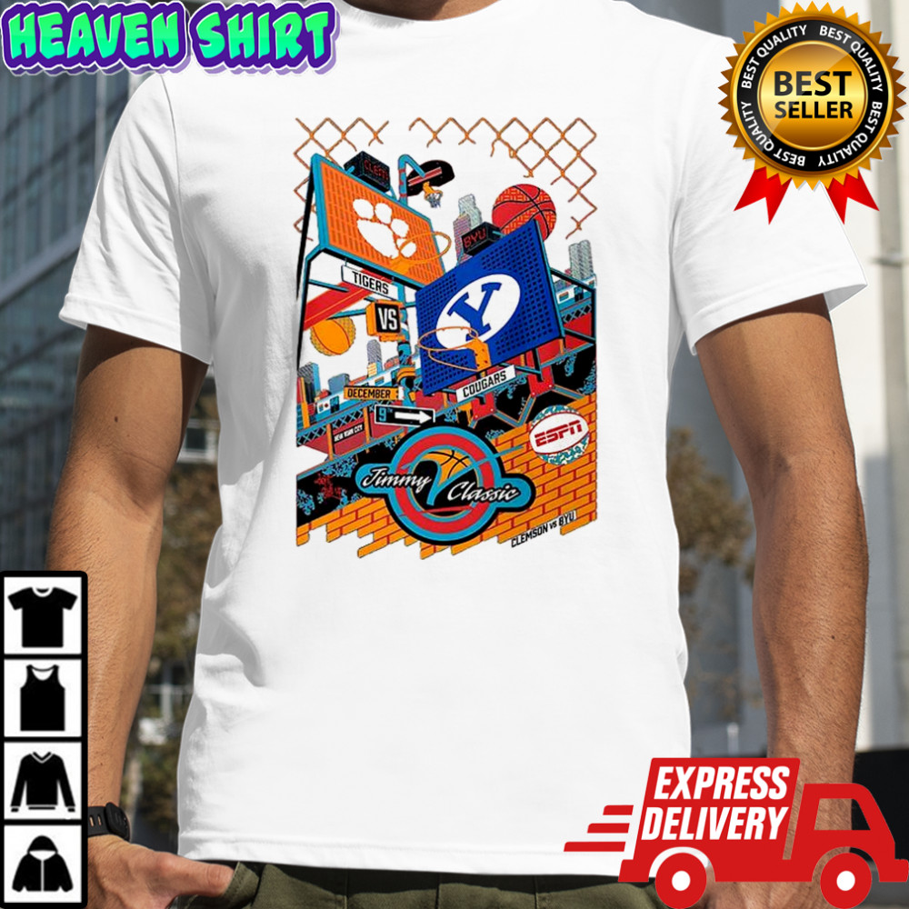 Clemson Tigers vs BYU Cougars Jimmy V classic New York city 2025 shirt