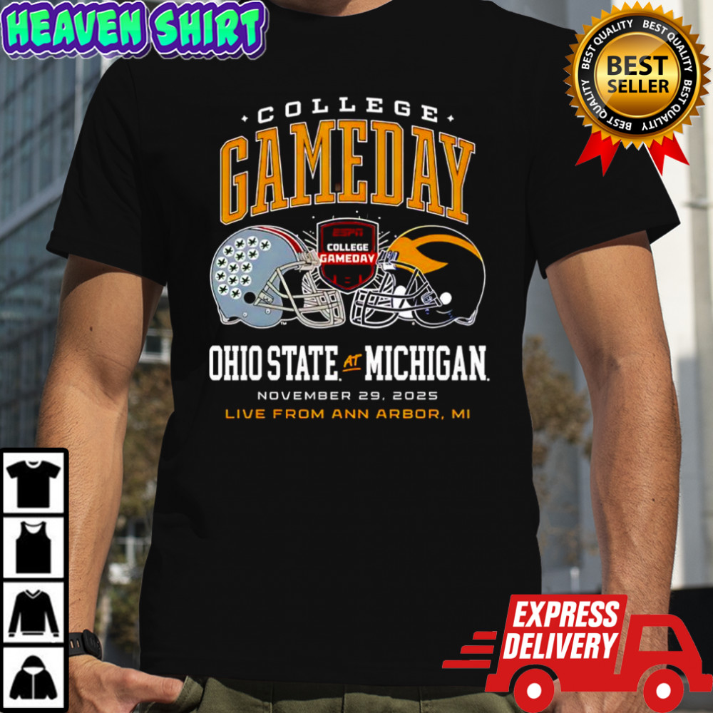 College GameDay Ohio State vs. Michigan Live Ann Arbor MI helmet shirt