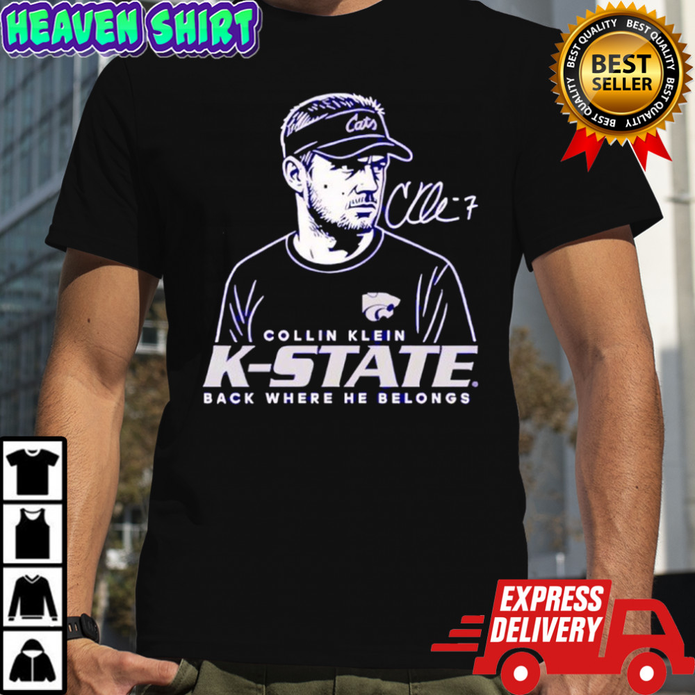 Collin Klein K-State Wildcats Caricature Signature shirt