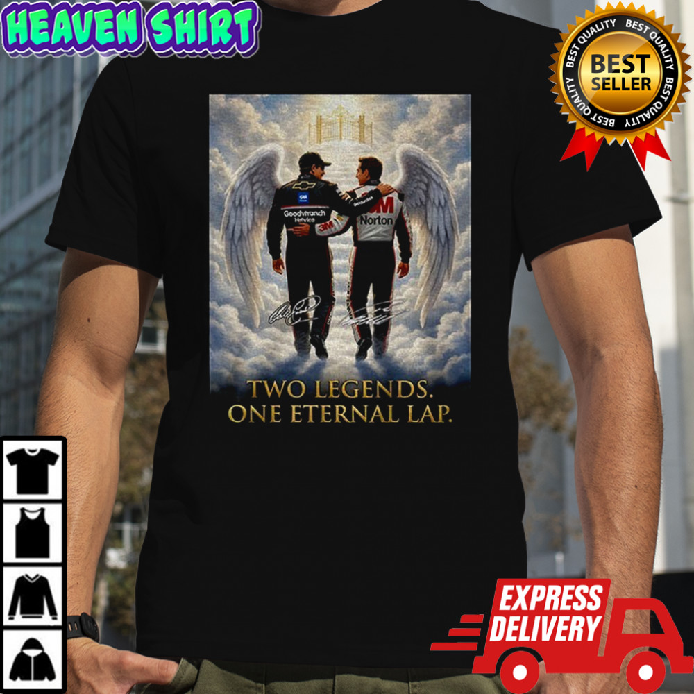 Dale Earnhardt Sr. vs Dale Earnhardt Jr. two legends one eternal lap signatures shirt