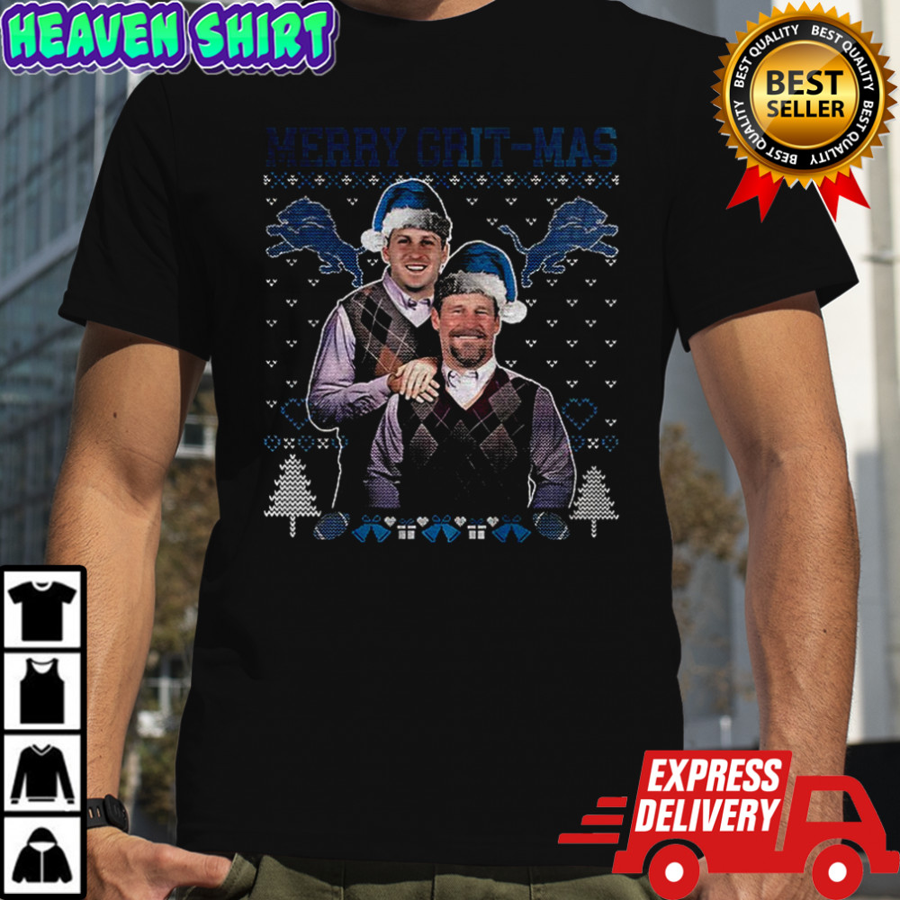 Dan Campbell Jared Goff Merry Grit-Mas Detroit Lions Christmas shirt