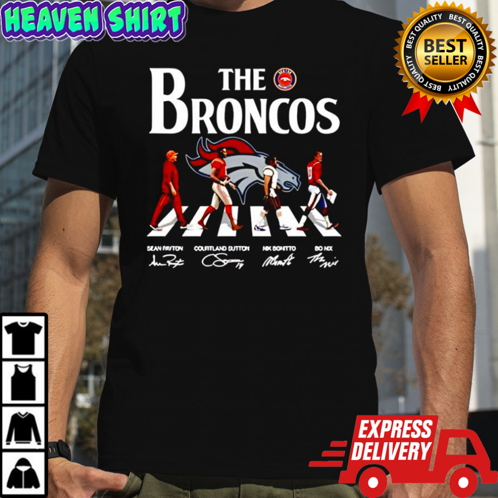 Denver Bs The Broncos with Abbey Road players signatures shirt