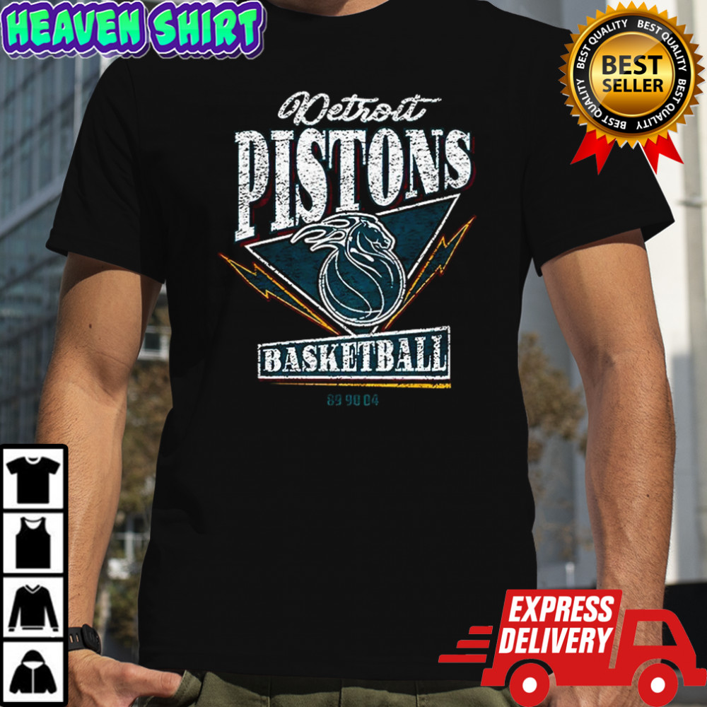 Detroit Pistons basketball 899004 triangle logo vintage lighting graphic shirt