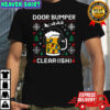 Door Bumper Clear ish beer mug with headphones and Christmas lights shirt