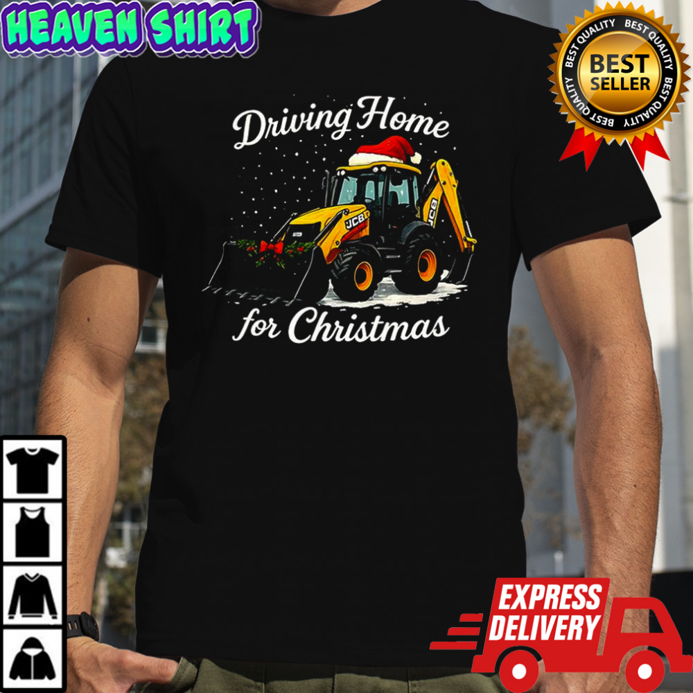 Driving home for Christmas JCB excavator-loader shirt