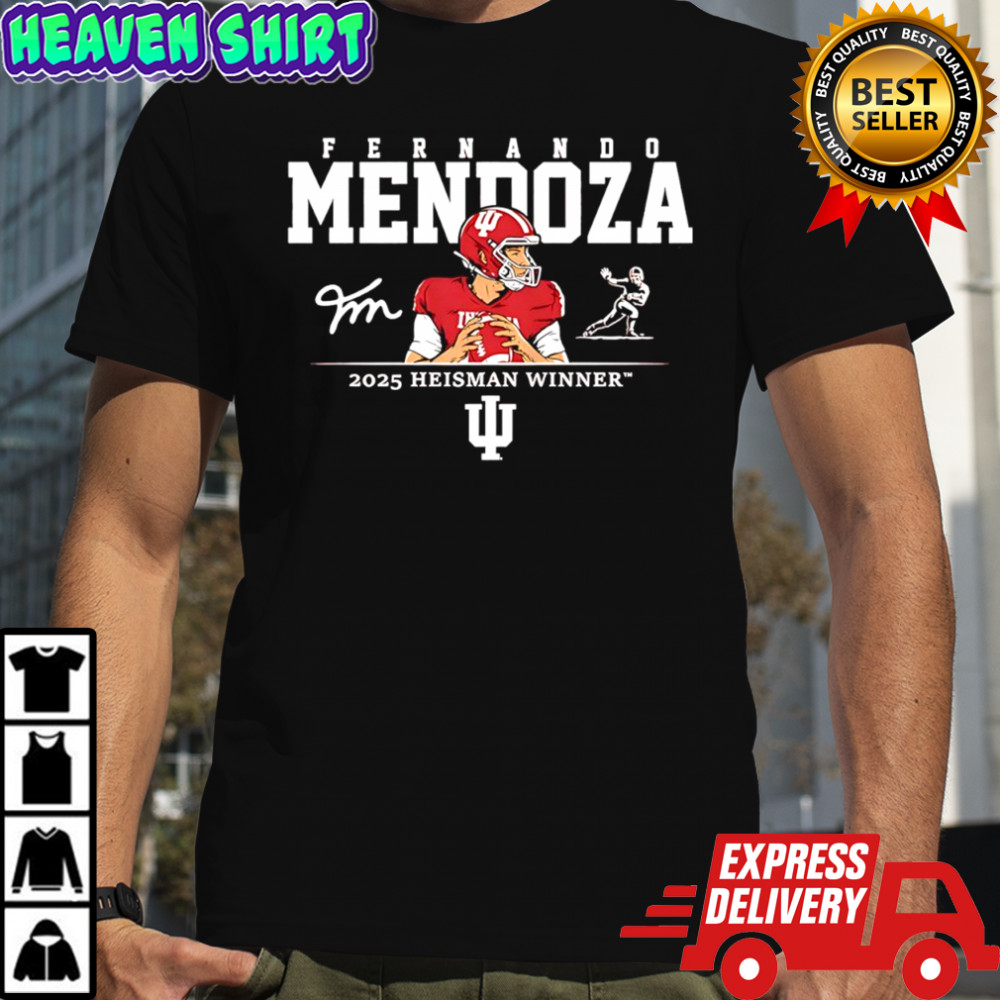 Fernando Mendoza Heisman winner Indiana Hoosiers 2025 signature T-shirt