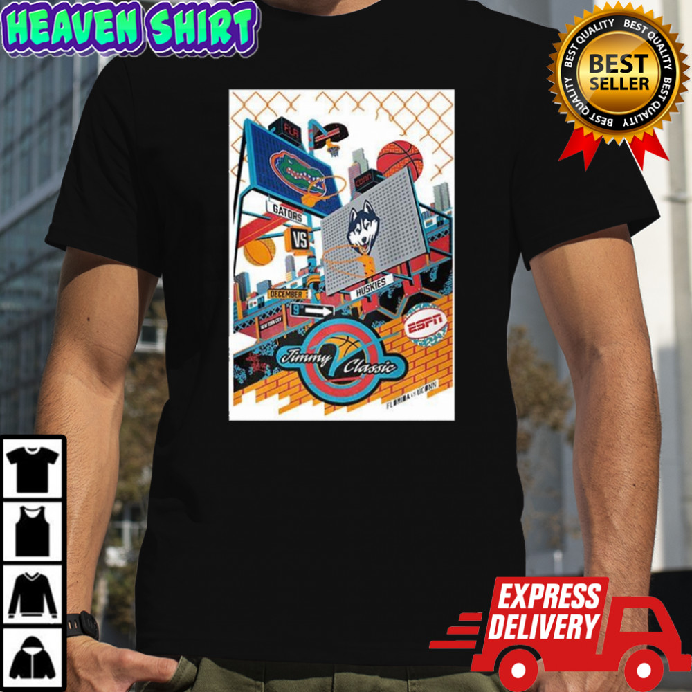 Florida Gators vs UConn Huskies matchup Jimmy V classic basketball New York city 2025 shirt