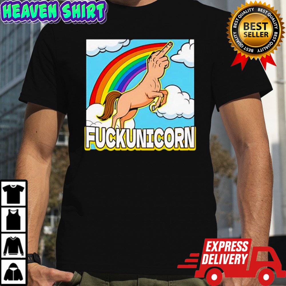 Fuckunicorn Unicorn rainbow graphic shirt