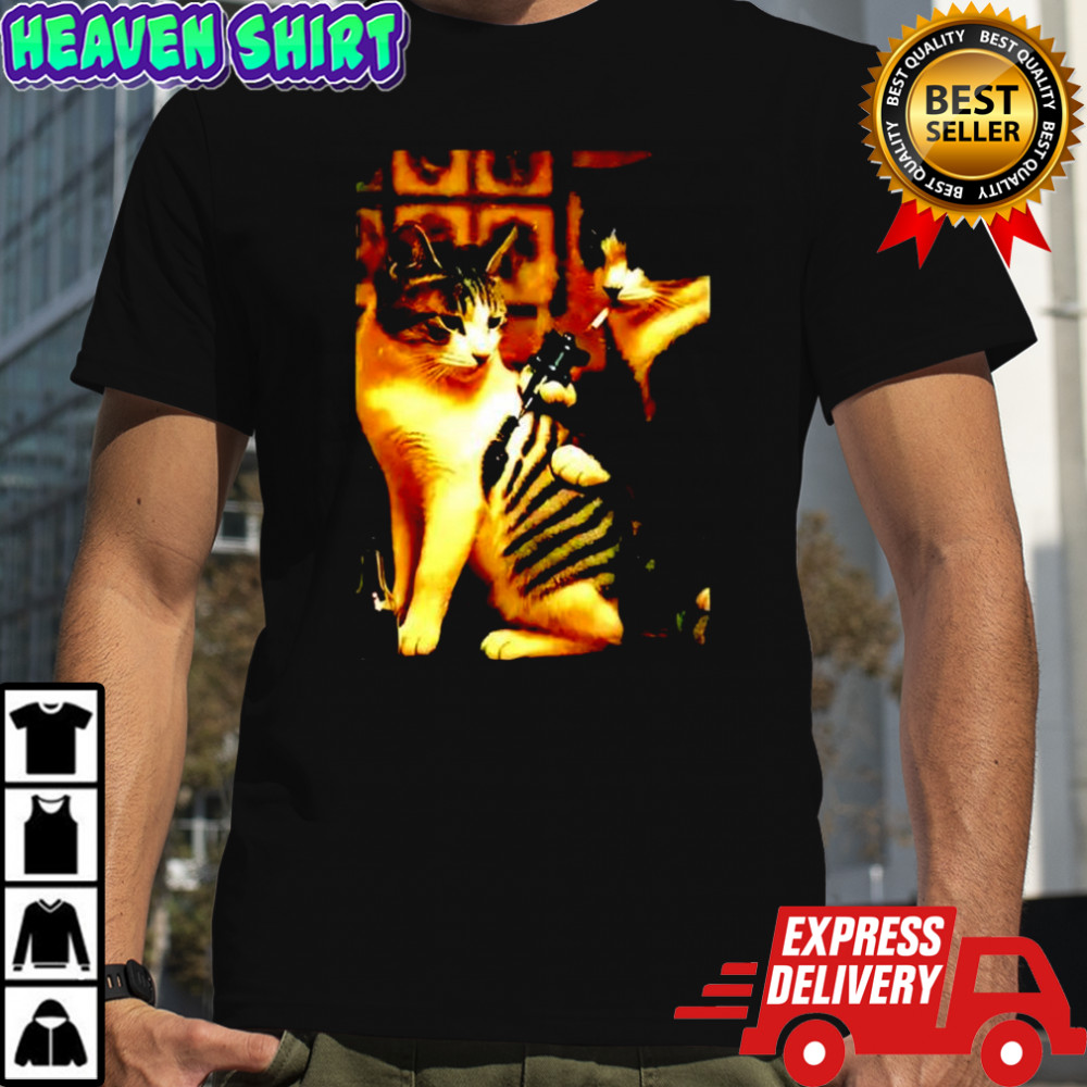 Funny Cat Tattoo Together Meme graphic shirt