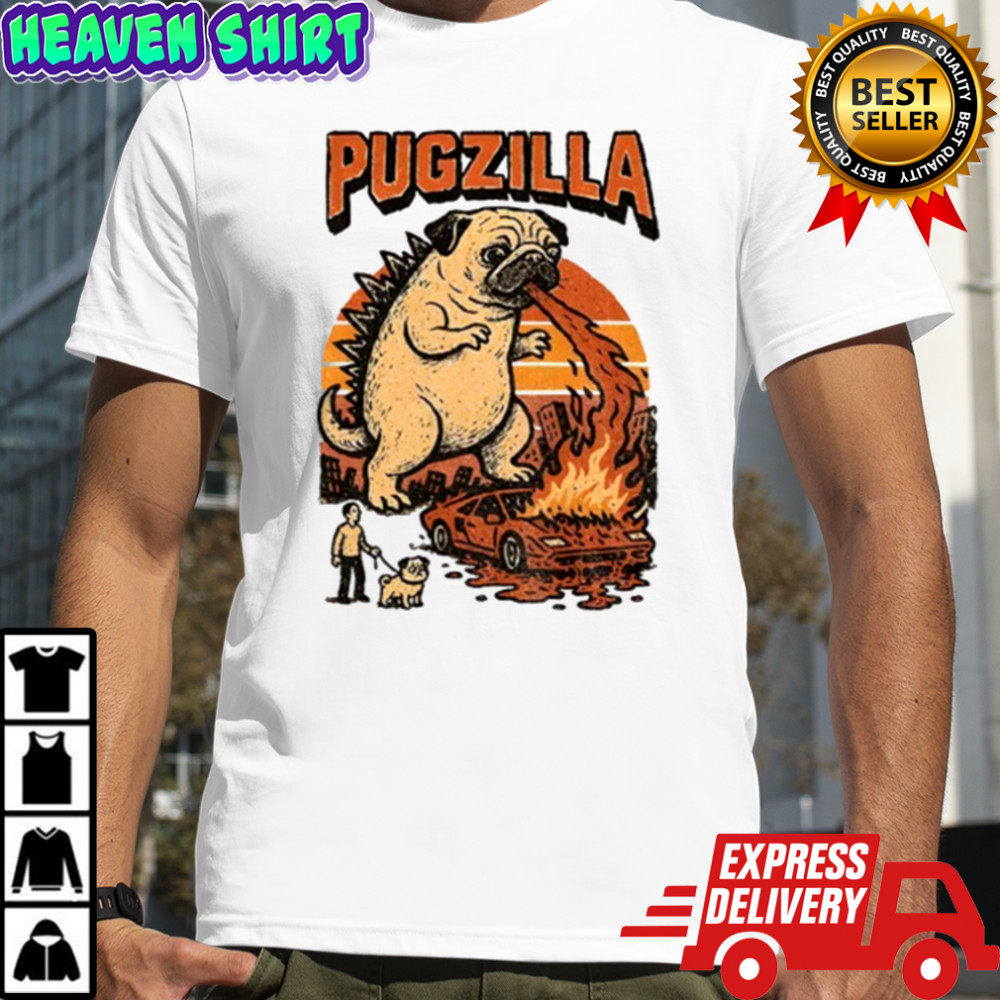 Funny Pug Godzilla shirt