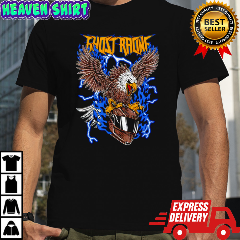 Ghost Racing Blue Flaming Eagle Shirt