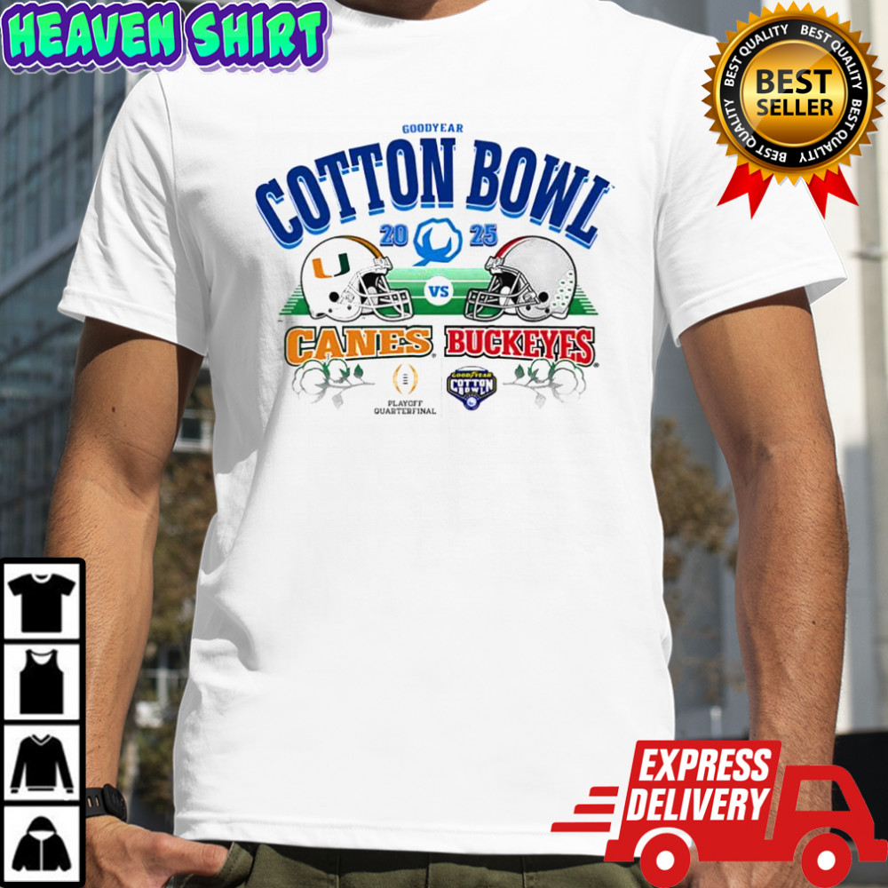 Goodyear Cotton Bowl 2025 Canes vs Buckeyes playoff quarterfinal shirt