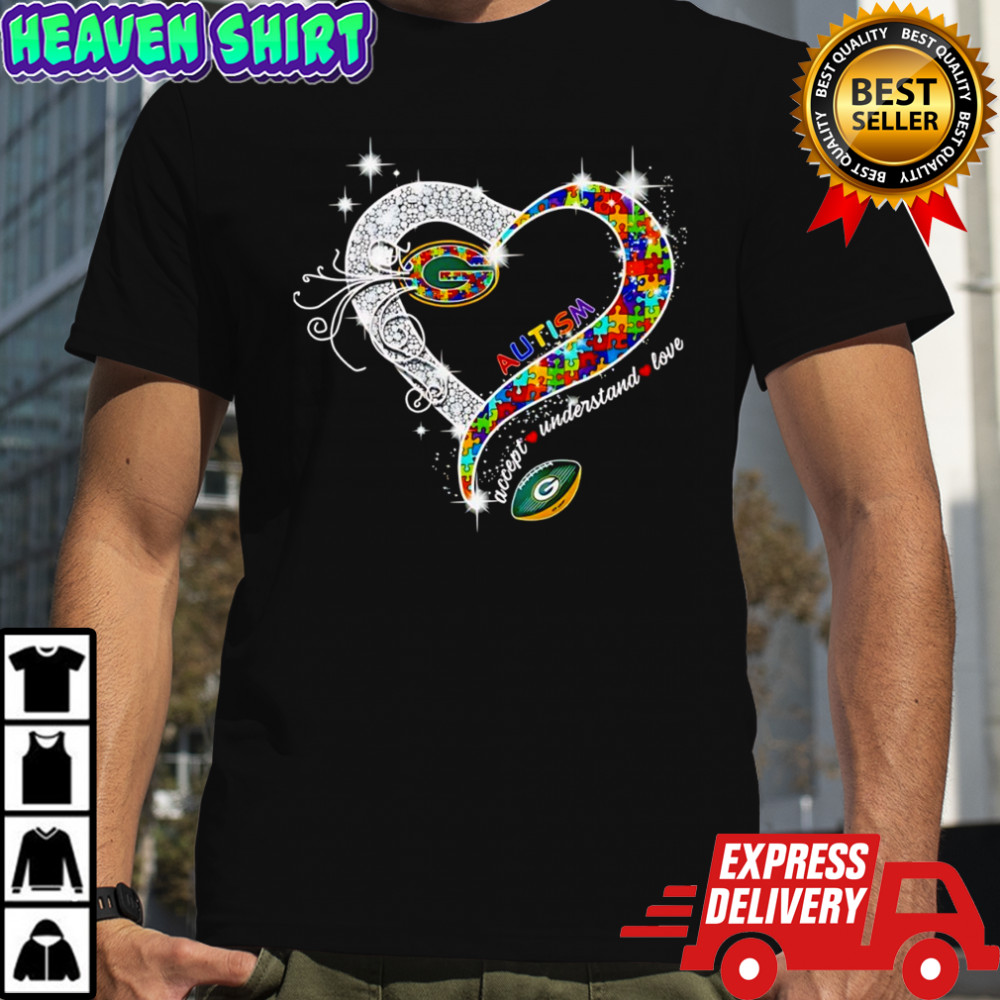 Green Bay Packers Autism Accept Understand Love graphic shirt