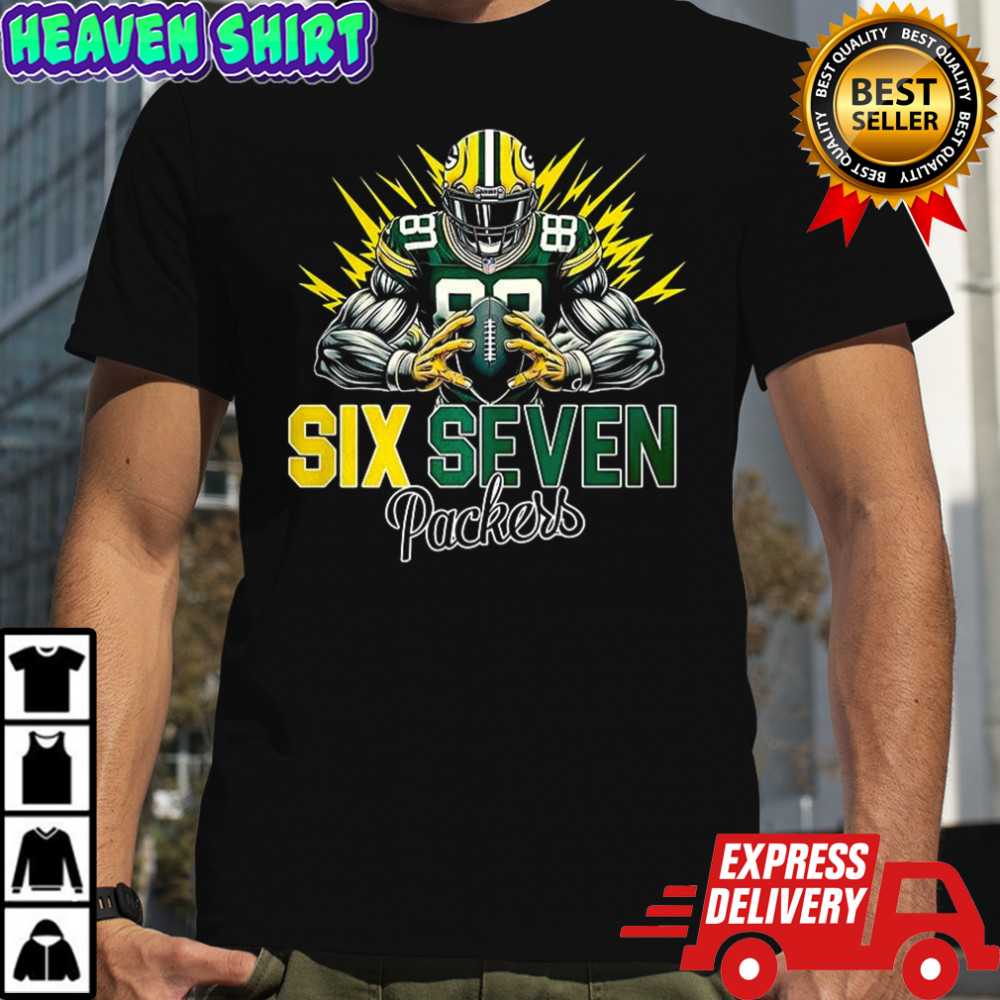 Green Bay Packers football six seven graphic shirt