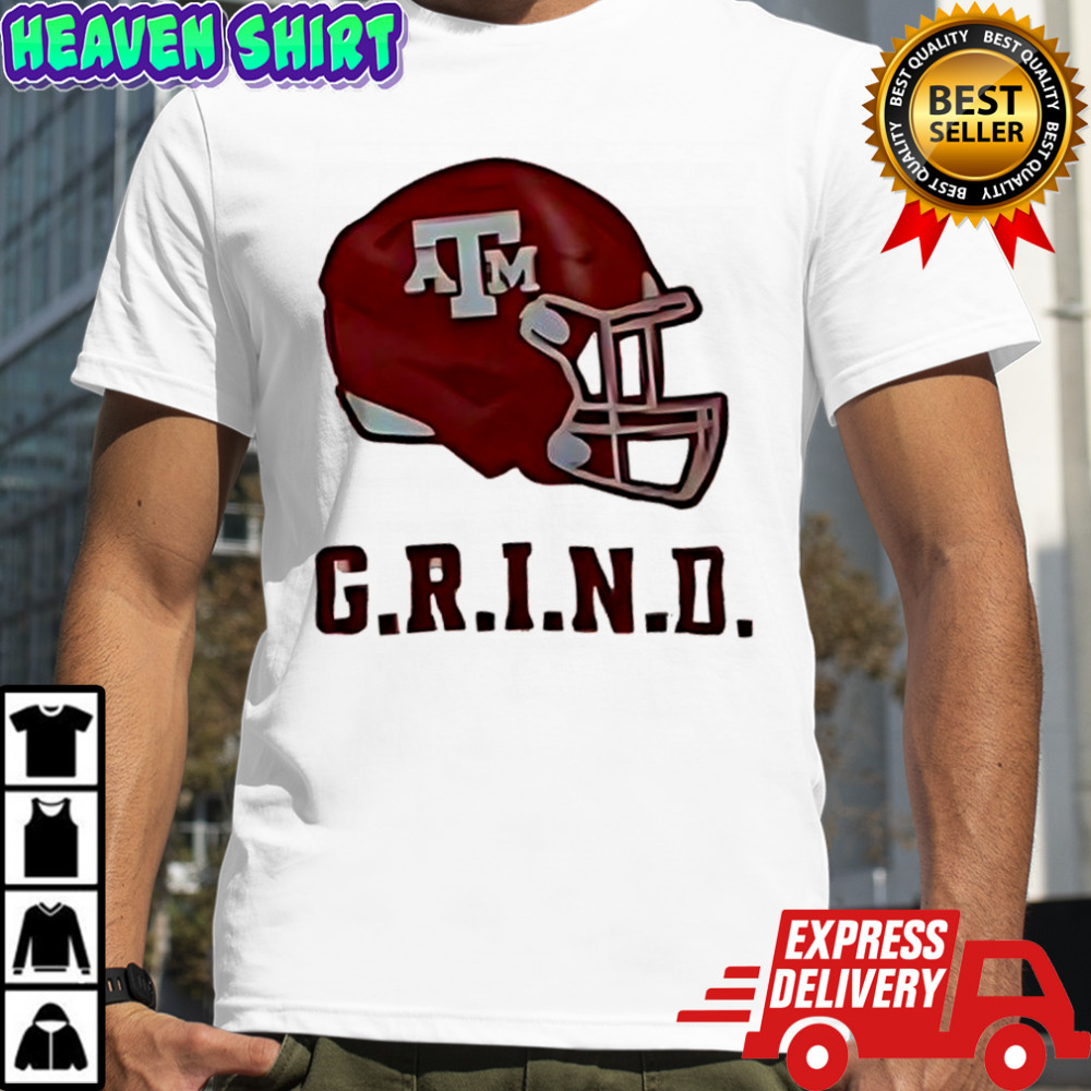 G.R.I.N.D Texas A&M Aggies football helmet shirt