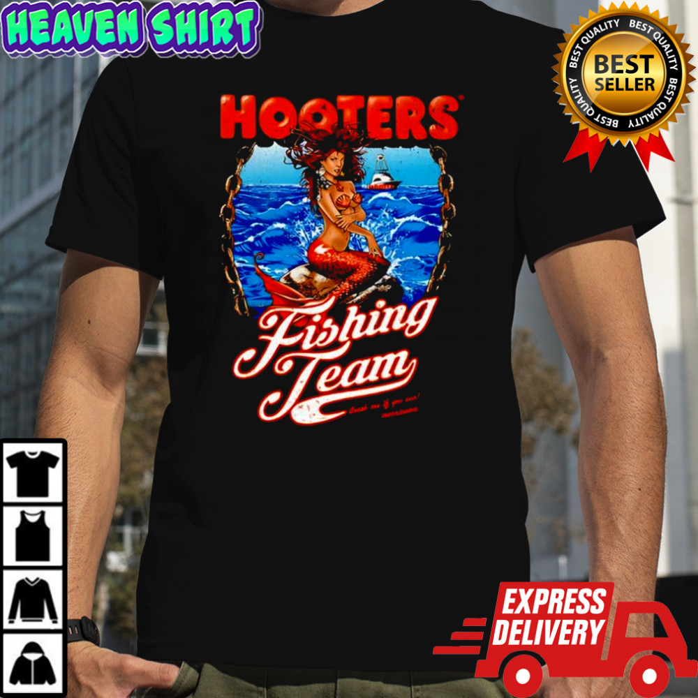 Hooters Fishing Team Sexy Mermaid On Waves shirt