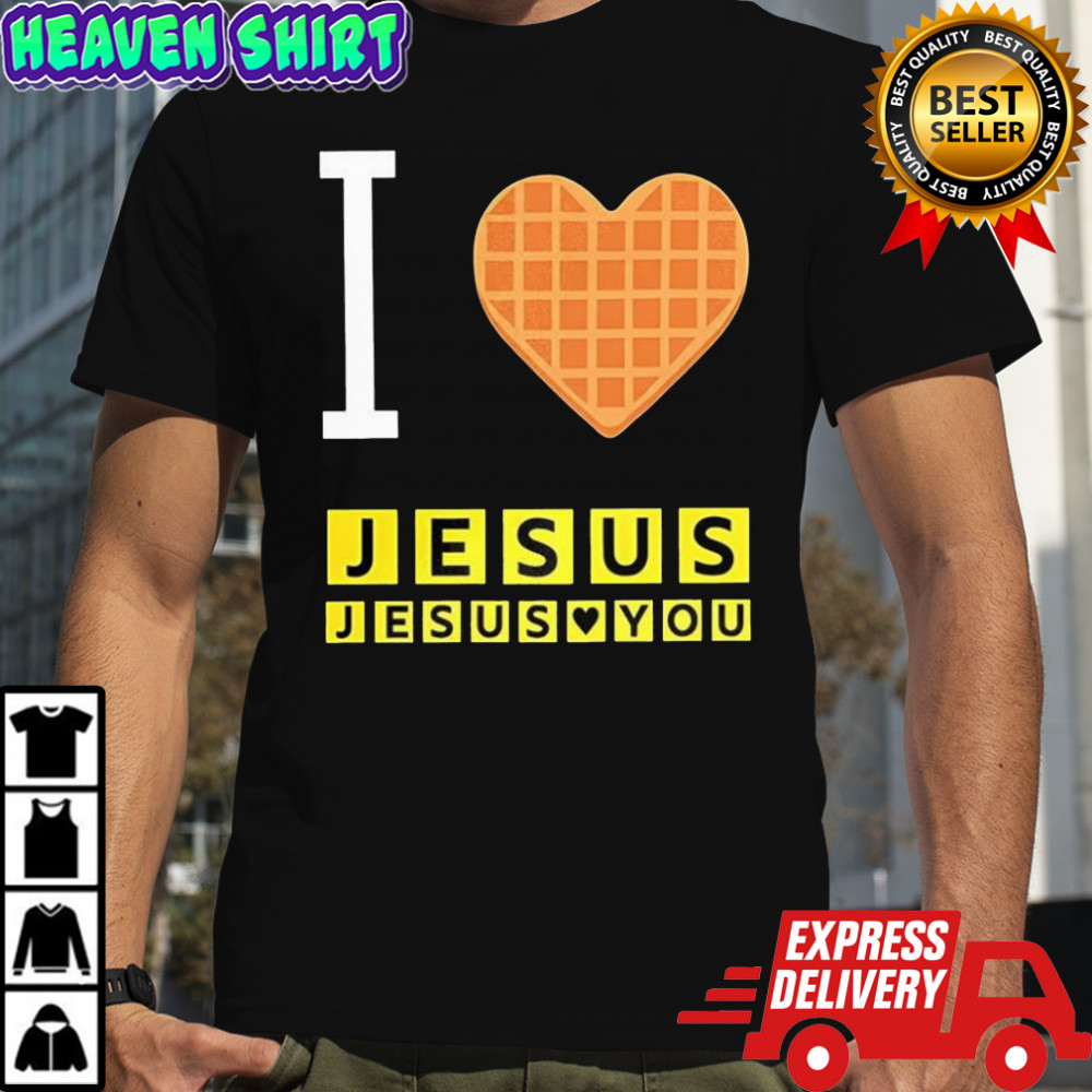 I love Jesus and Jesus loves you waffle heart shirt