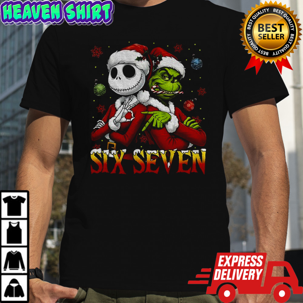 Jack Skellington And Grinch Six seven 6 7 meme shirt