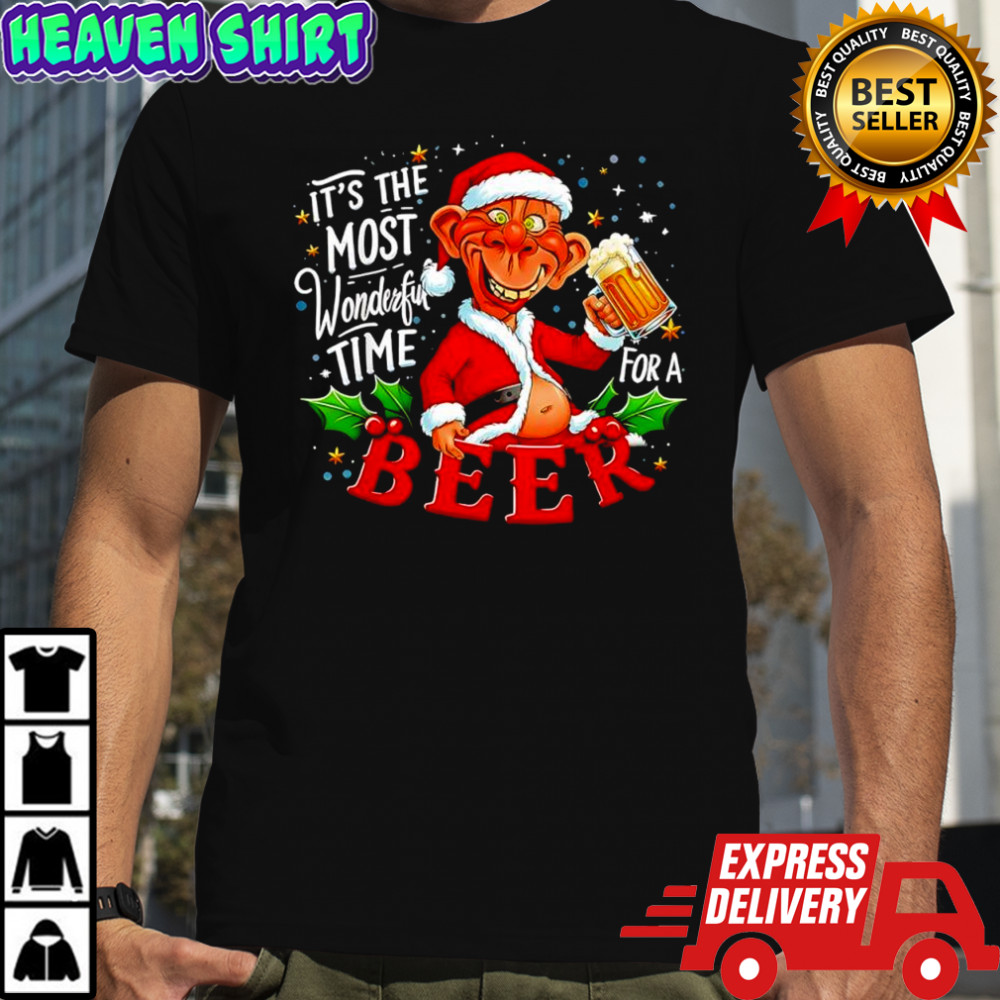 Jolly Santa Claus it’s the most wonderful time for a beer shirt