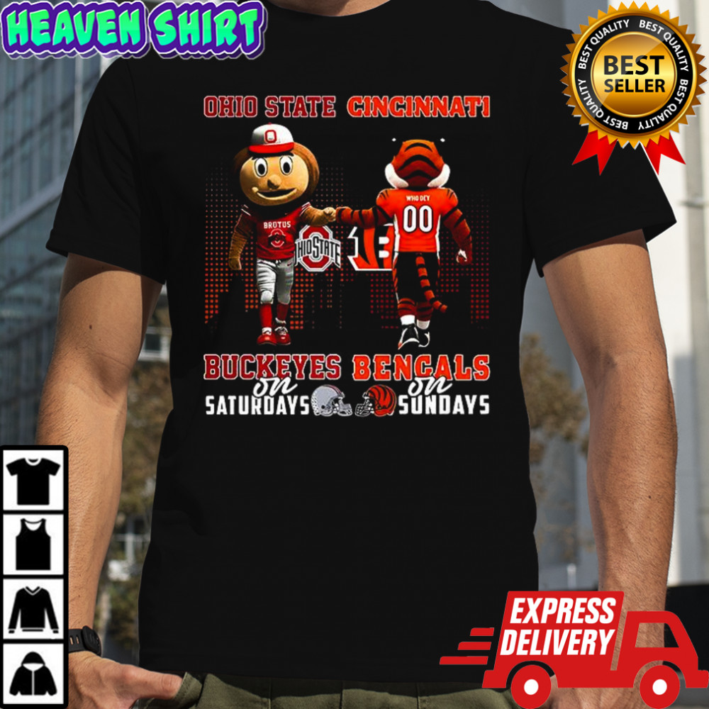 Mascot Ohio State Buckeyes on saturdays and Cincinnati Bengals and sundays shirt