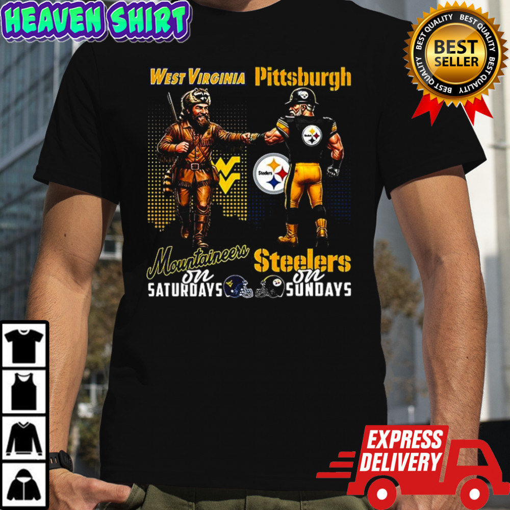 Mascot West Virginia Mountaineers on saturdays and Pittsburgh Steelers and sundays shirt