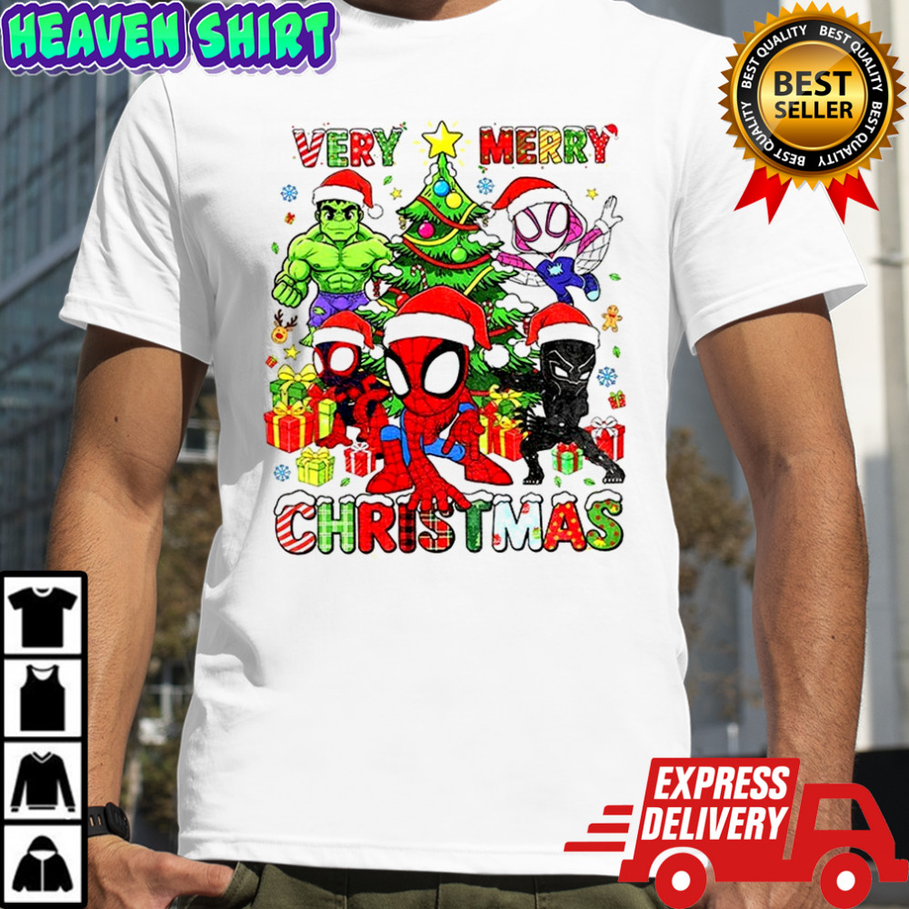 Mavel Very Merry Christmas Spidey And His Amazing Friends The Avengers shirt