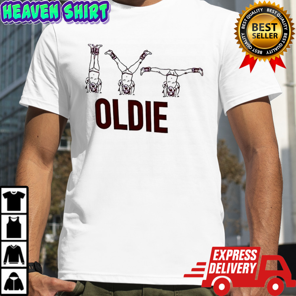 Max Domi wearing Oldie handstand position shirt