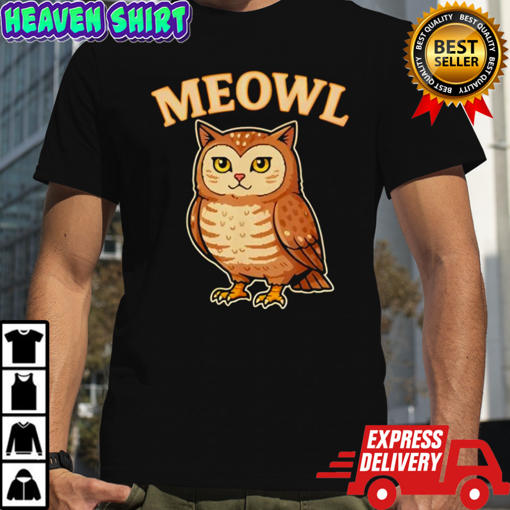 Meowl Funny Meow Cat Owl Brainrot Meme shirt