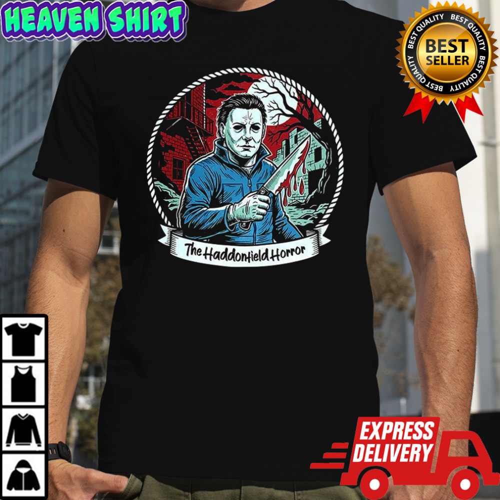 Michael Myers the Haddonfield horror badge shirt