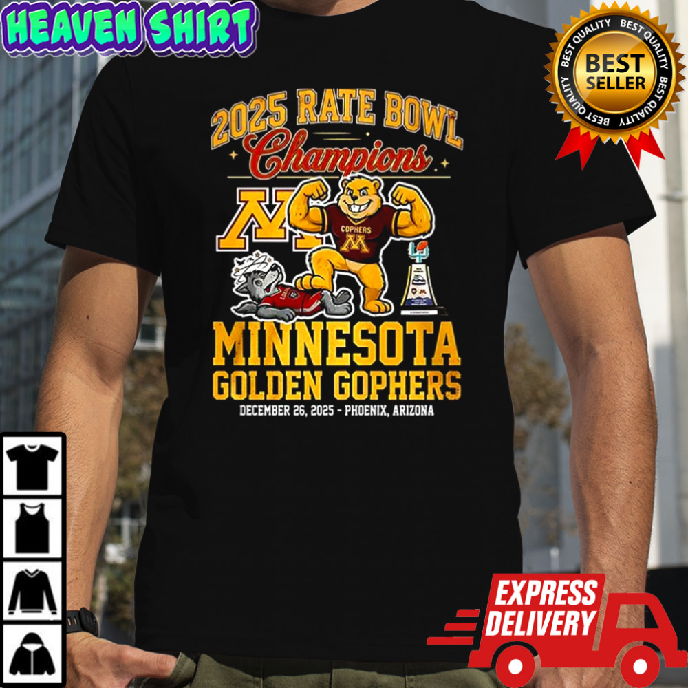 Minnesota Golden Gophers 2025 mascot Rate Bowl Champions shirt