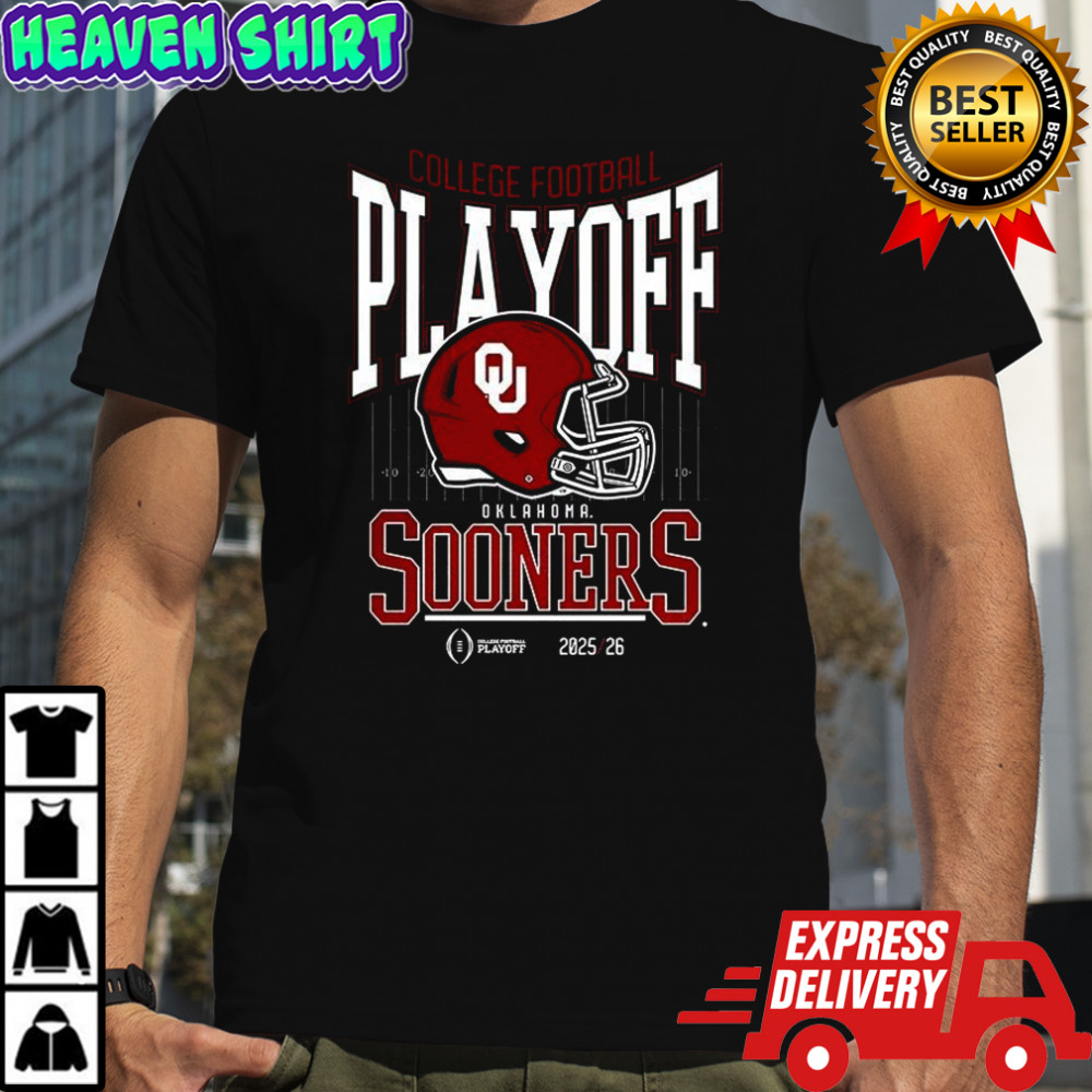 Oklahoma Sooners NCAA 2025 2026 College Football Playoff curved helmet shirt
