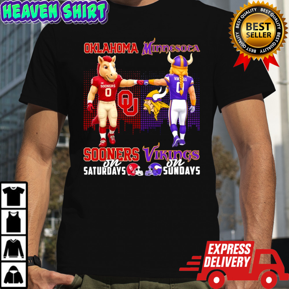 Oklahoma Sooners on Saturdays x Minnesota Vikings on sundays Mascot shirt