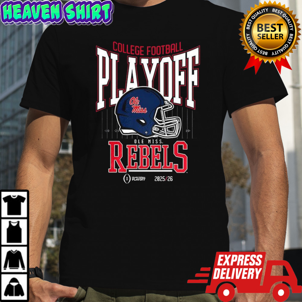 Ole Miss Rebels NCAA 2025 2026 College Football Playoff curved helmet shirt
