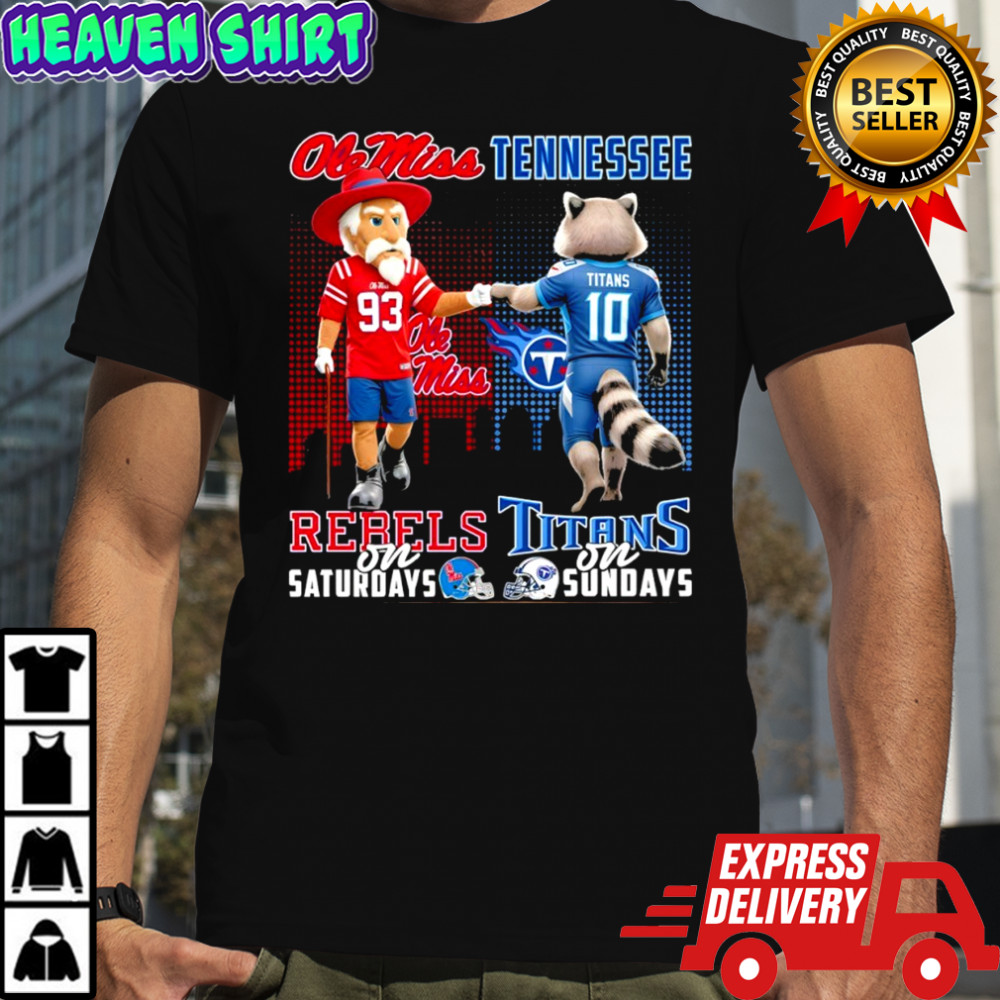 Ole Miss Rebels on Saturdays x Tennessee Titans on sundays Mascot shirt